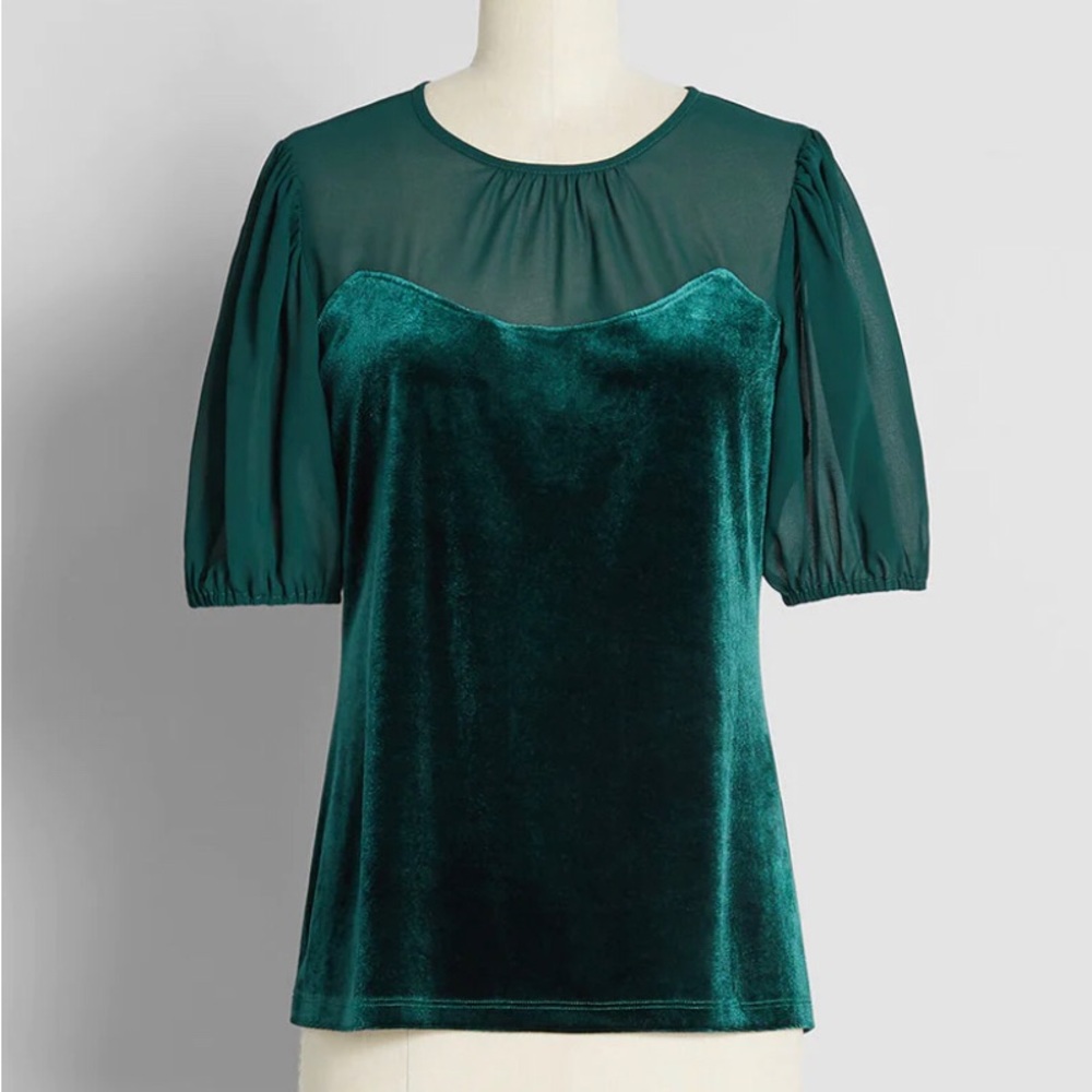 NWT ModCloth For Sheer Love of Velvet Top